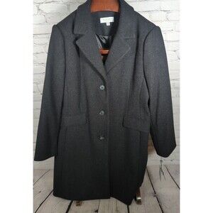 LAUNDRY BY SHELLI SEGAL Women's Faux Wool Coat with Notch CollarSize XXL CARBON